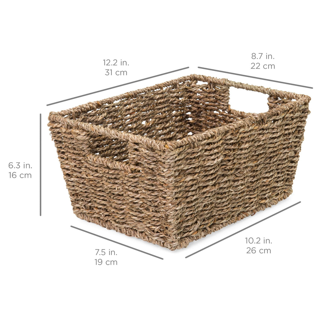 Set of 4 Stackable Storage Baskets with Side Handles