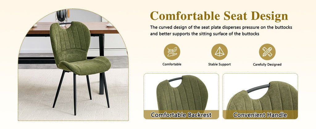 Olive Green Cushioned Dining Chair Set