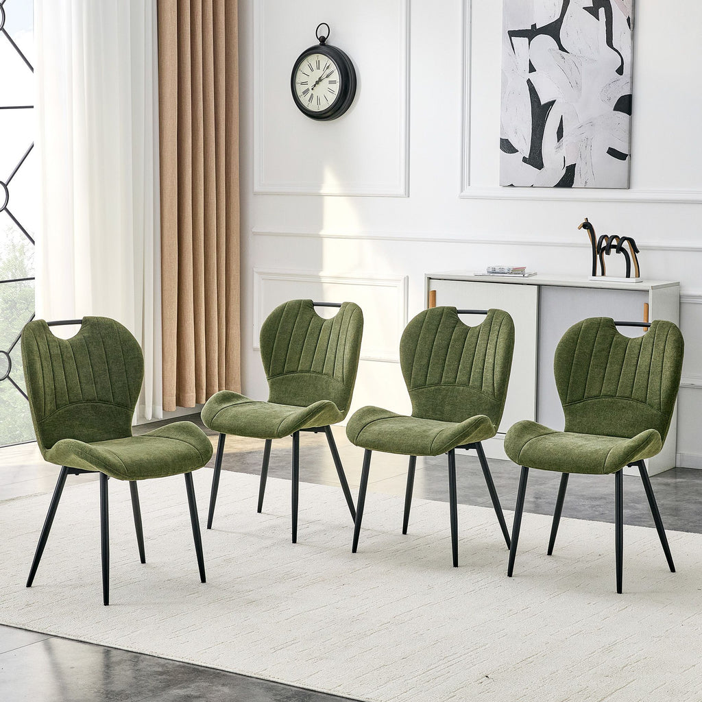Olive Green Cushioned Dining Chair Set