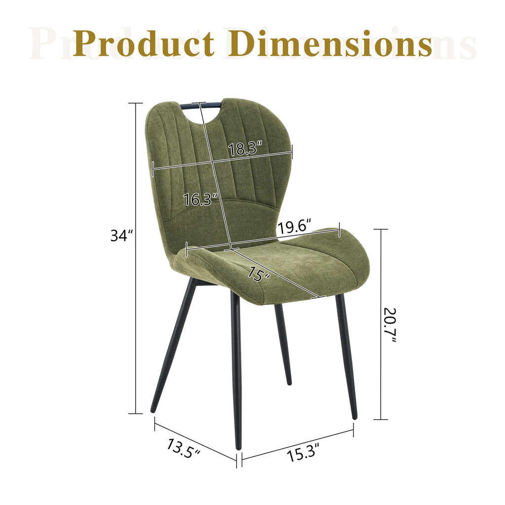 Olive Green Cushioned Dining Chair Set