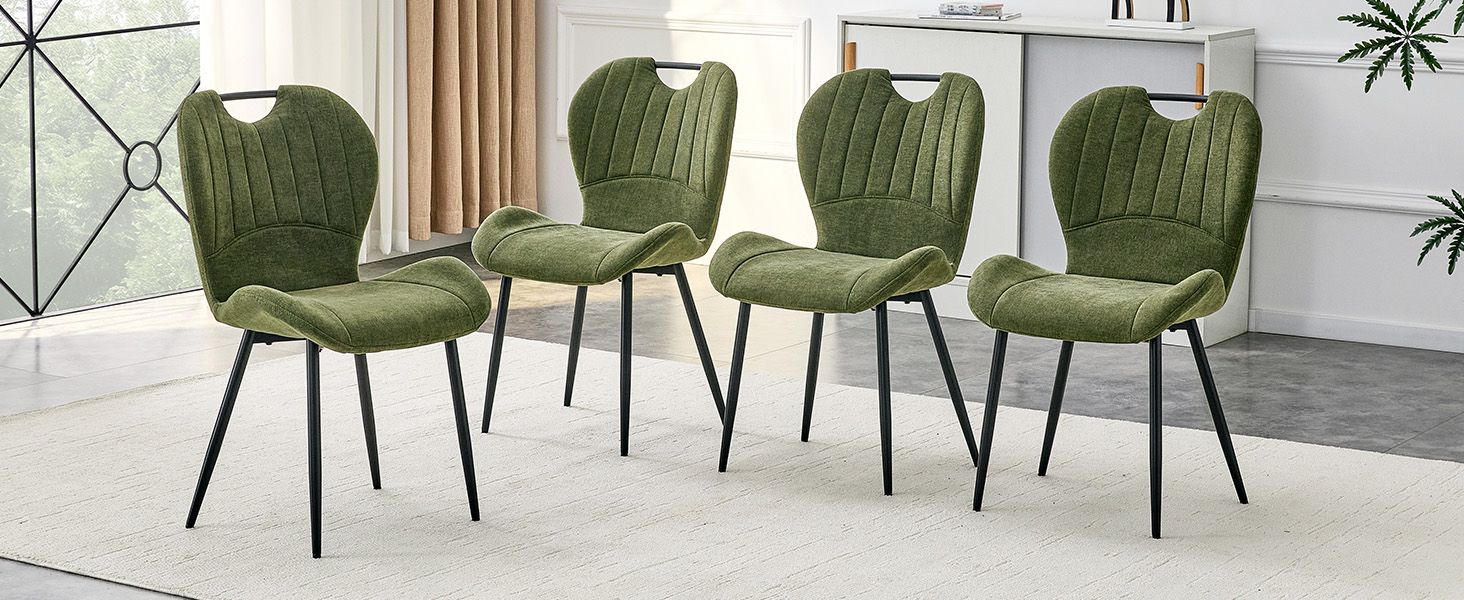 Olive Green Cushioned Dining Chair Set