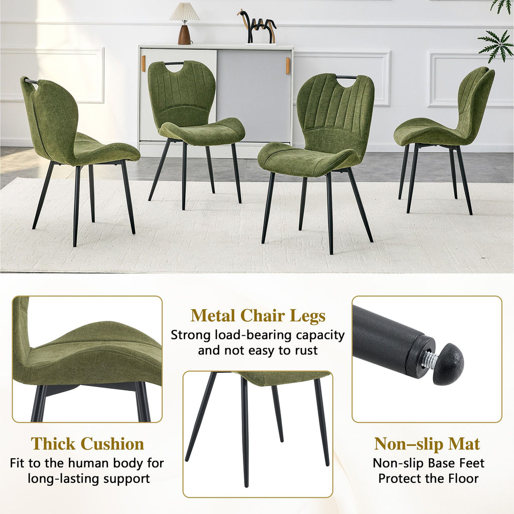 Olive Green Cushioned Dining Chair Set