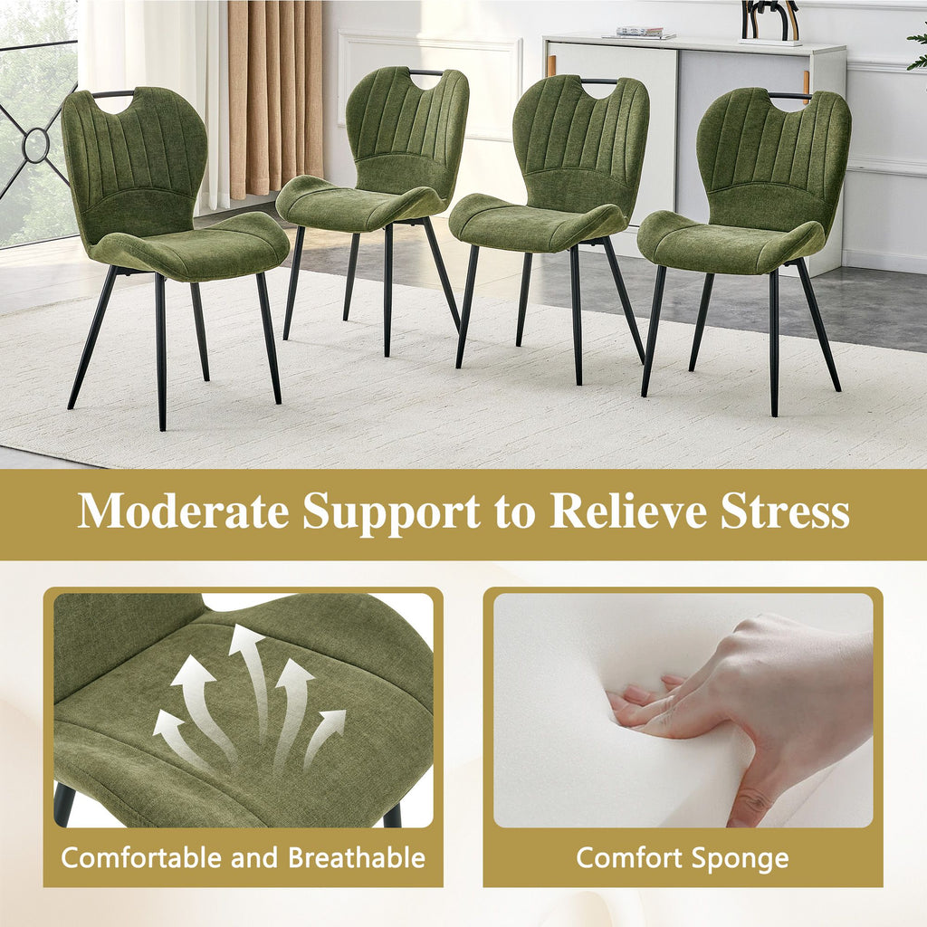Olive Green Cushioned Dining Chair Set