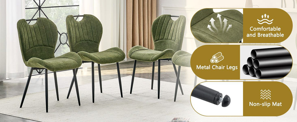 Olive Green Cushioned Dining Chair Set
