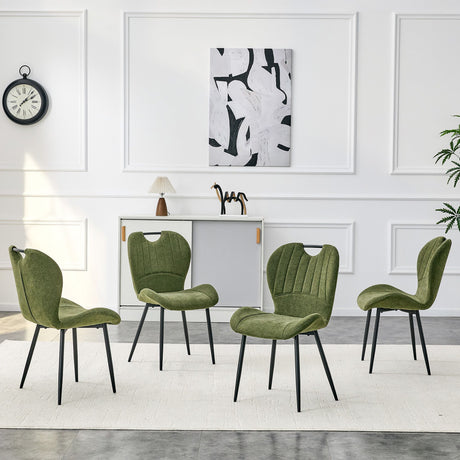 Olive Green Cushioned Dining Chair Set