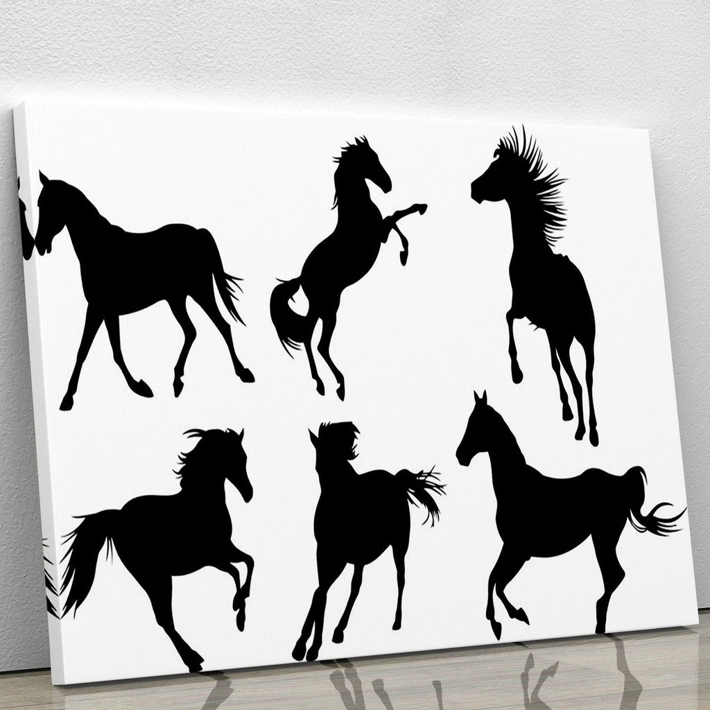 Horse Silhouette Collection Canvas Print or Poster