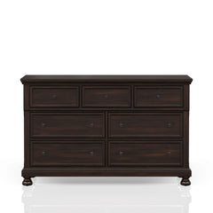 Seven Drawer Dresser with Dark Cherry Finish