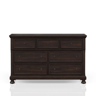 Seven Drawer Dresser with Dark Cherry Finish