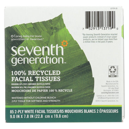 Seventh Generation Recycled Facial Tissue Cube - 85 Ct, Case of 36