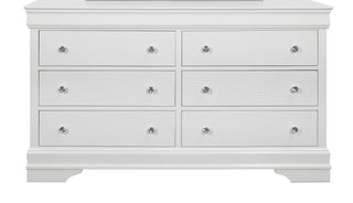 Metallic White Crocodile-Textured Dresser