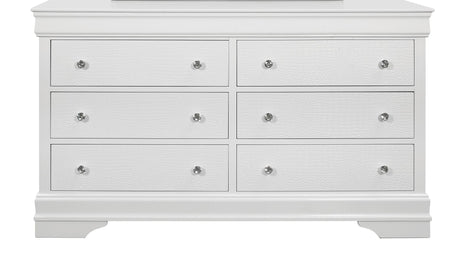 Metallic White Crocodile-Textured Dresser