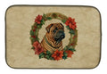 Shar Pei Christmas Flowers Dish Drying Mat