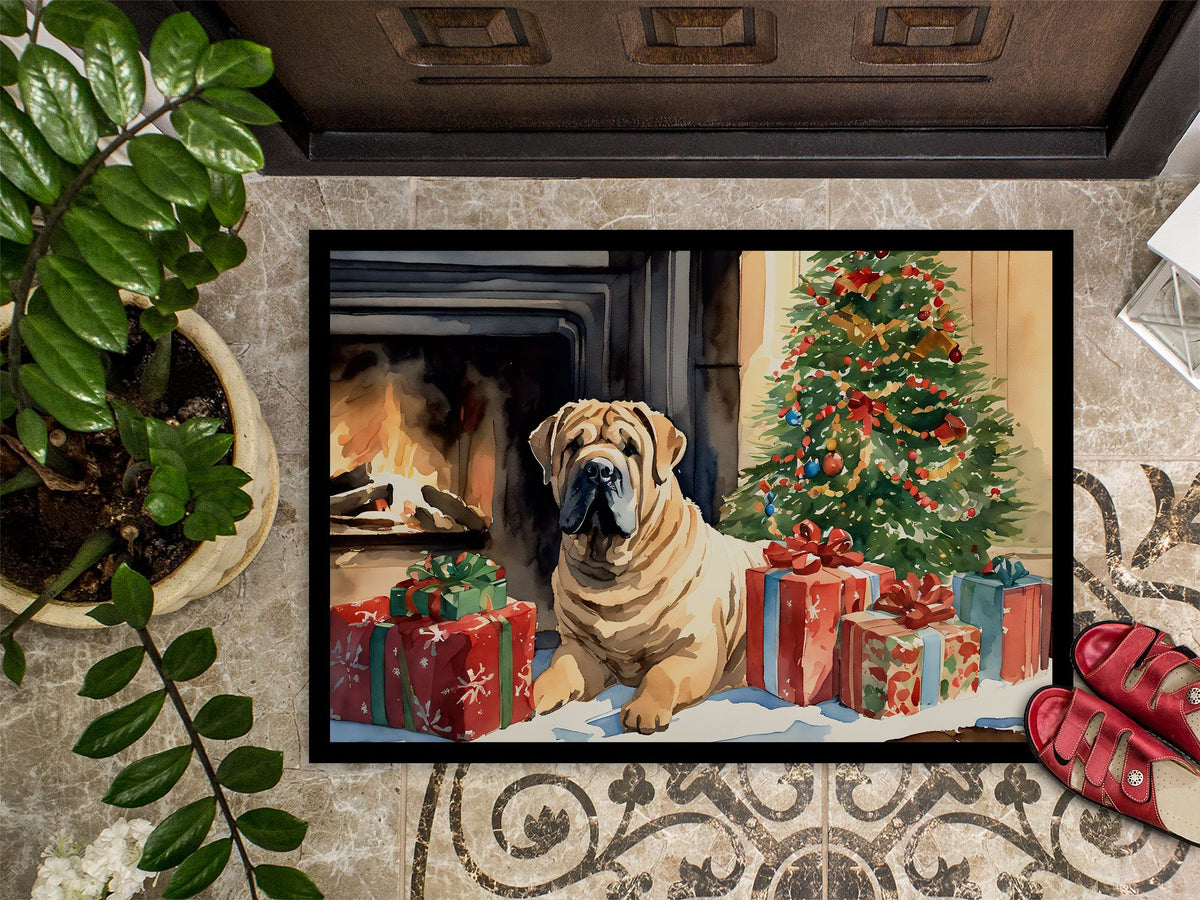 Shar Pei Cozy Christmas Indoor-Outdoor Doormat