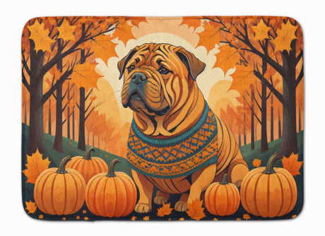 Shar Pei Fall Cushioned Kitchen and Bath Mat