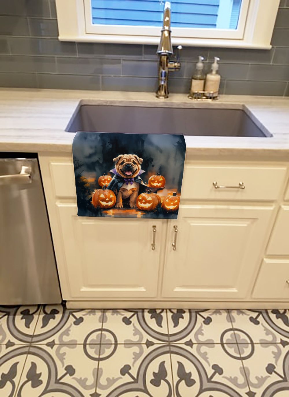 Premium Halloween Kitchen Towel – Plush Velour with Cotton Terry Back