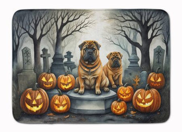 Spooky Shar Pei Halloween Kitchen and Bath Mat