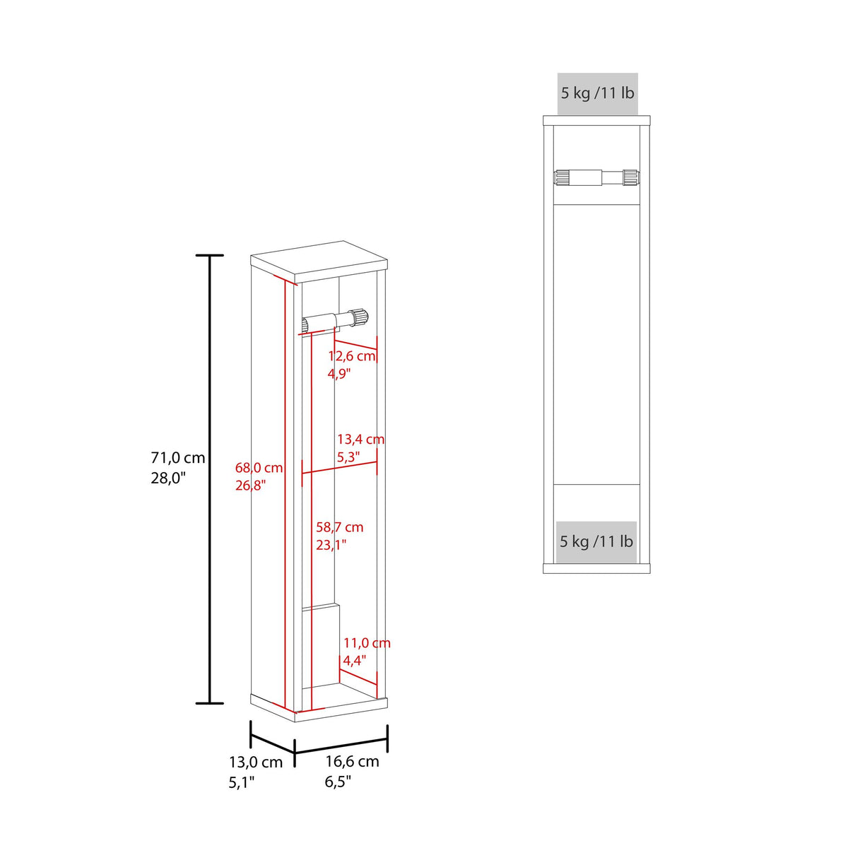 Minimalist White Wall-Mounted Bathroom Shelf