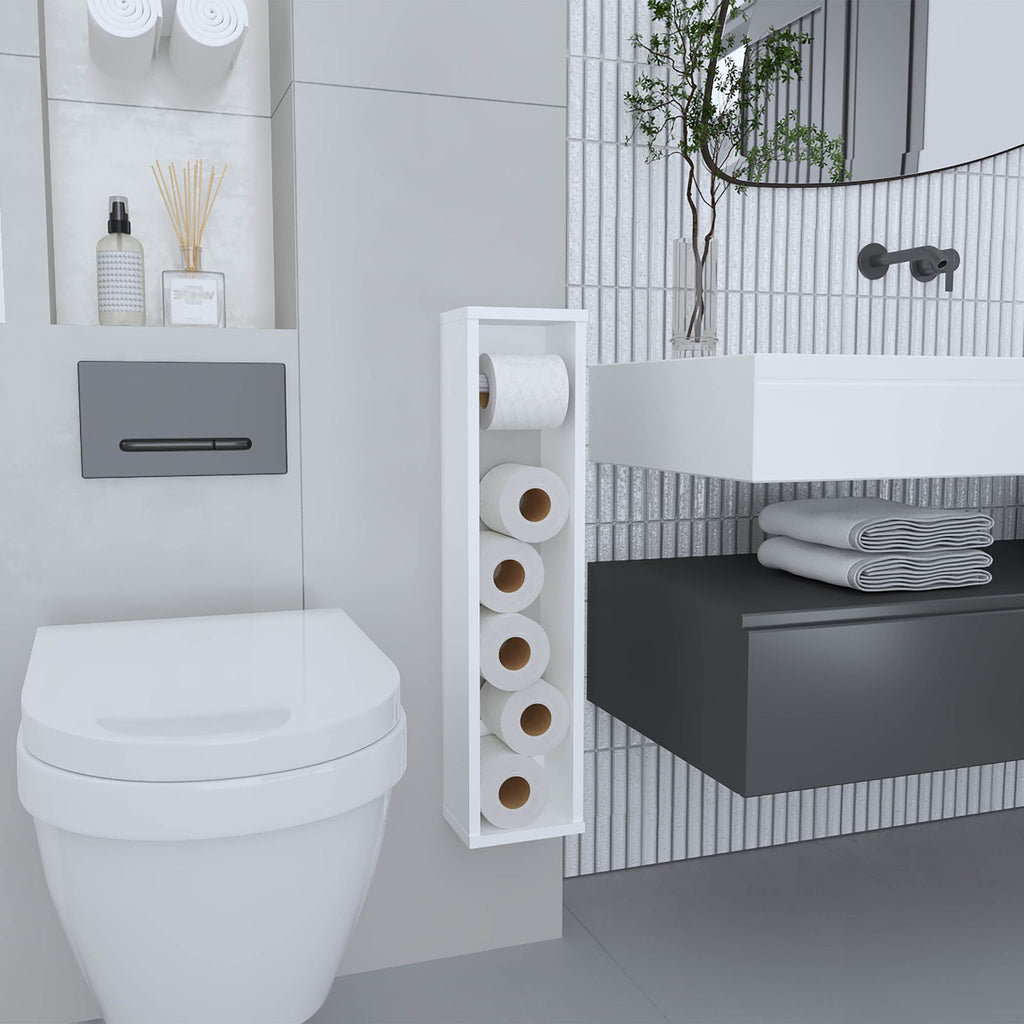 Minimalist White Wall-Mounted Bathroom Shelf