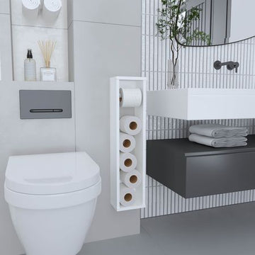 Minimalist White Wall-Mounted Bathroom Shelf