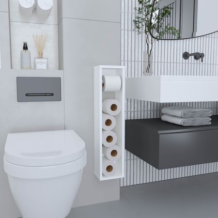 Minimalist White Wall-Mounted Bathroom Shelf