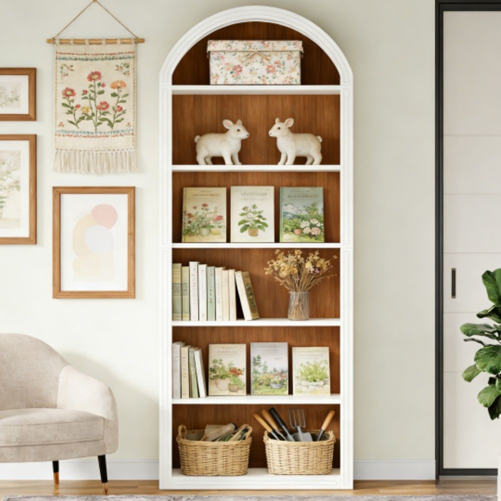 Two-Tone Eight-Tier Tall Bookshelf
