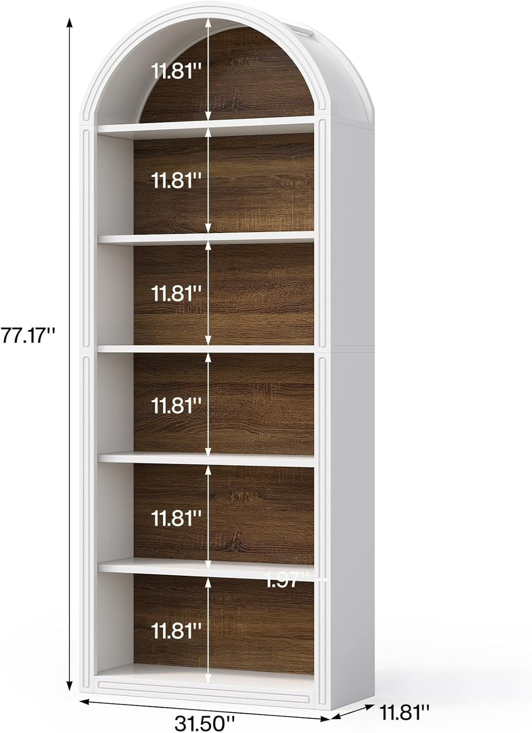 Two-Tone Eight-Tier Tall Bookshelf