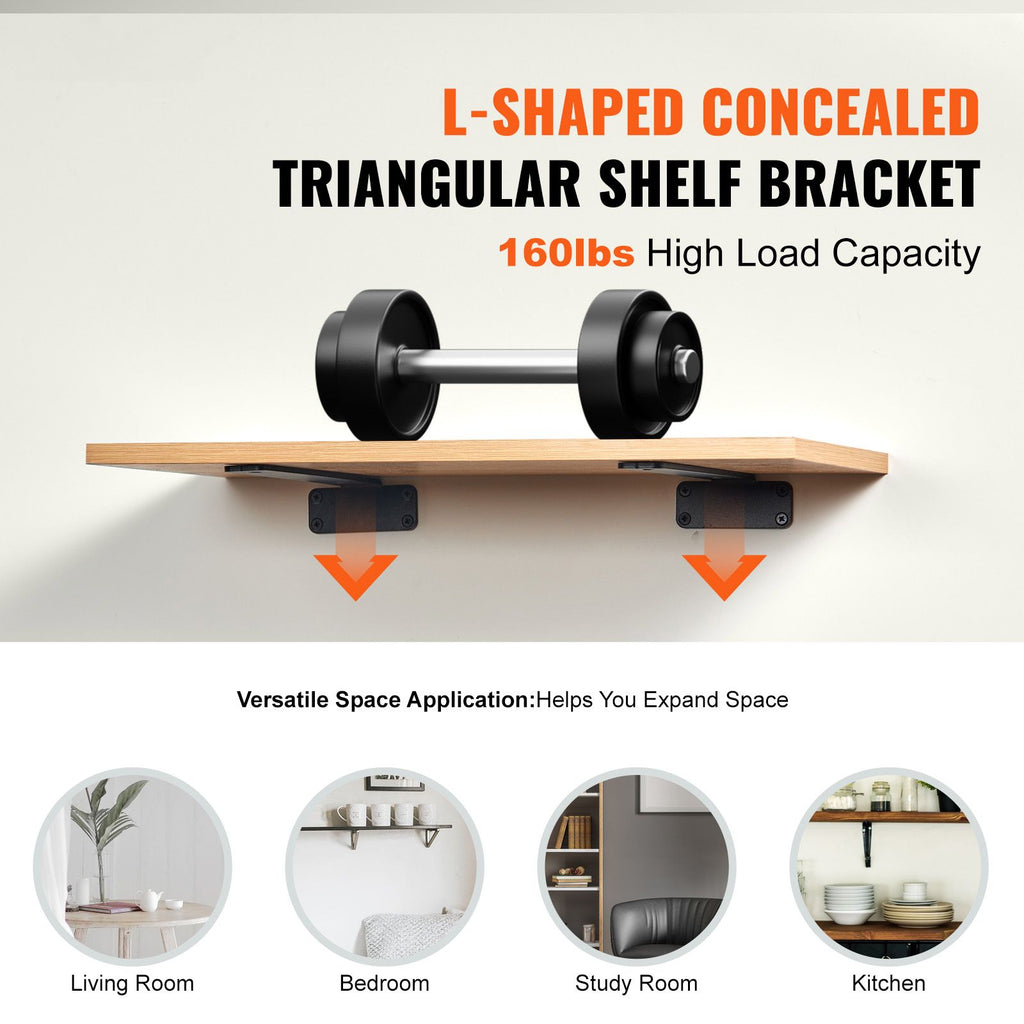 VEVOR Triangular Brackets for Wall-Mounted Shelving