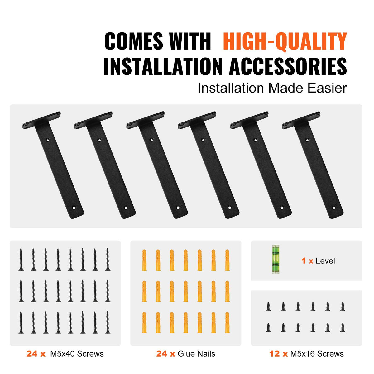 VEVOR Triangular Brackets for Wall-Mounted Shelving