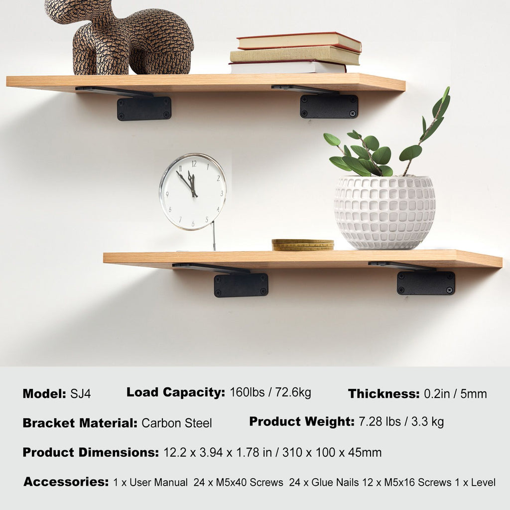 VEVOR Triangular Brackets for Wall-Mounted Shelving