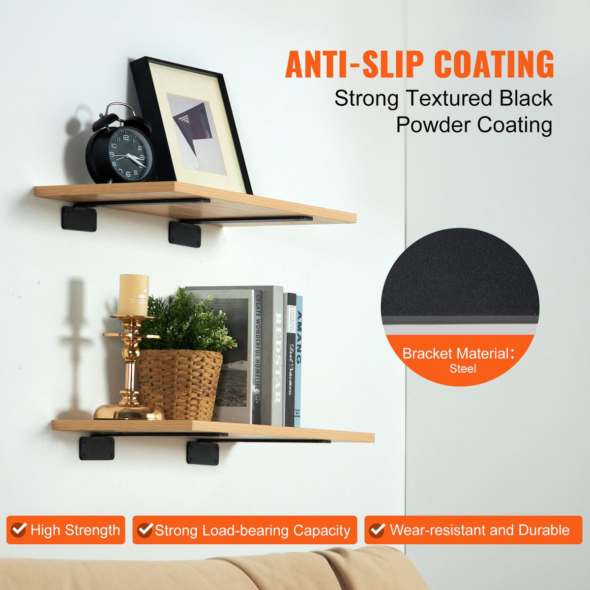 VEVOR Triangular Brackets for Wall-Mounted Shelving