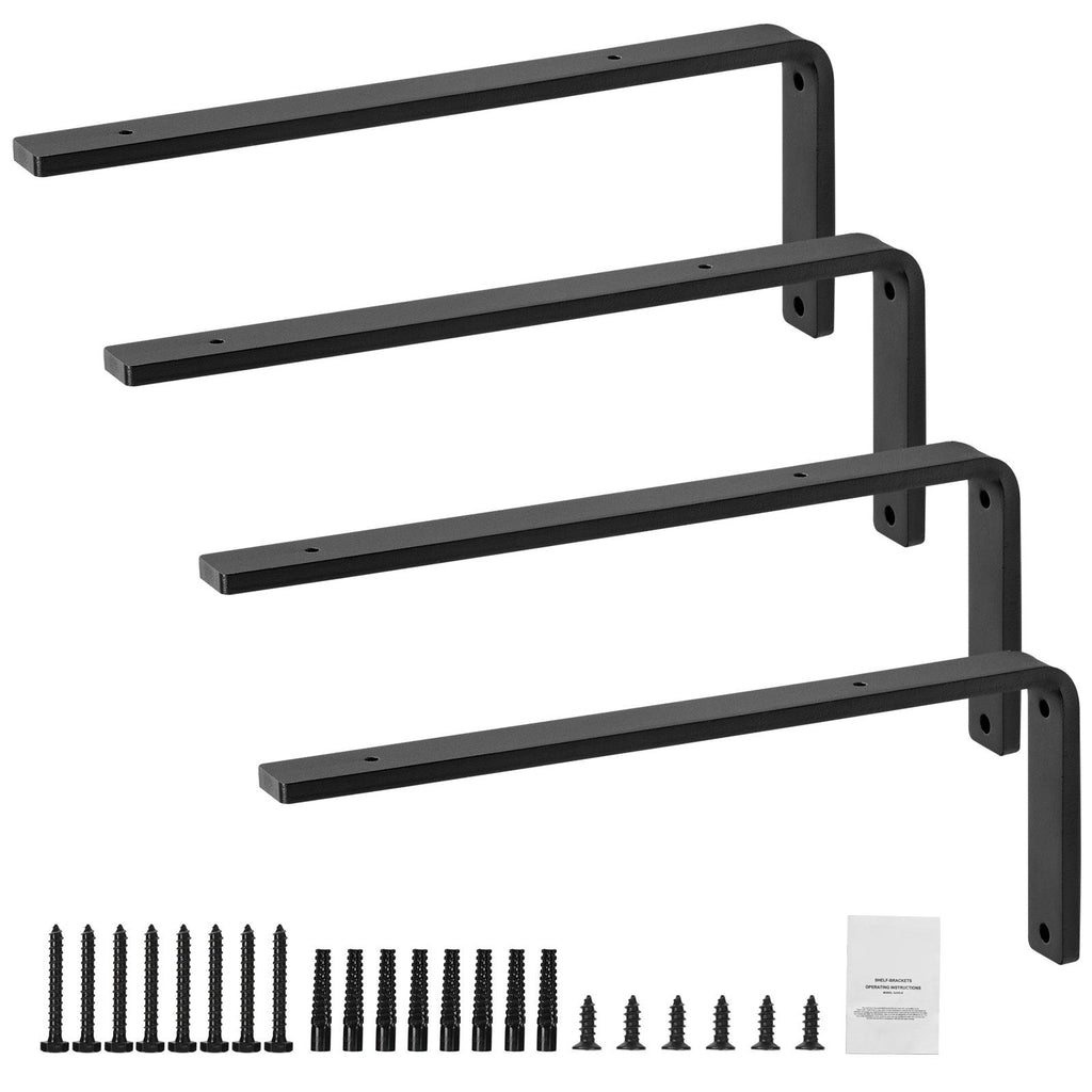 Matte Black Triangular Brackets for Floating Shelves