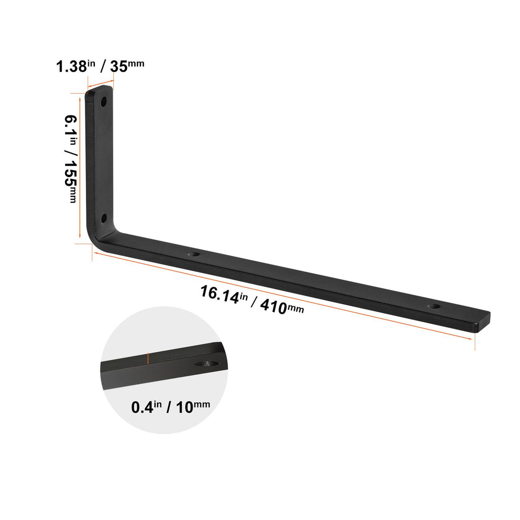 Matte Black Triangular Brackets for Floating Shelves