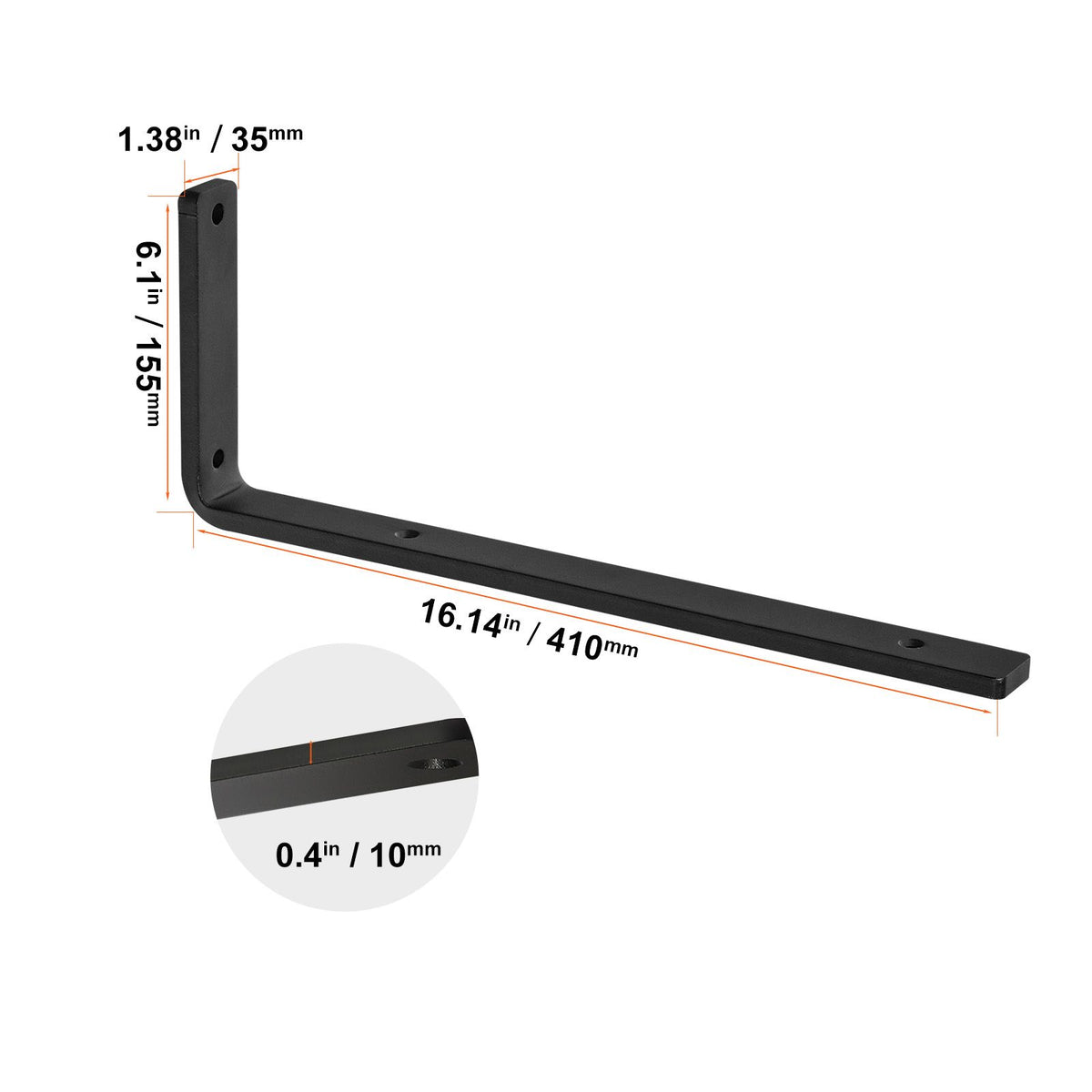 Matte Black Triangular Brackets for Floating Shelves