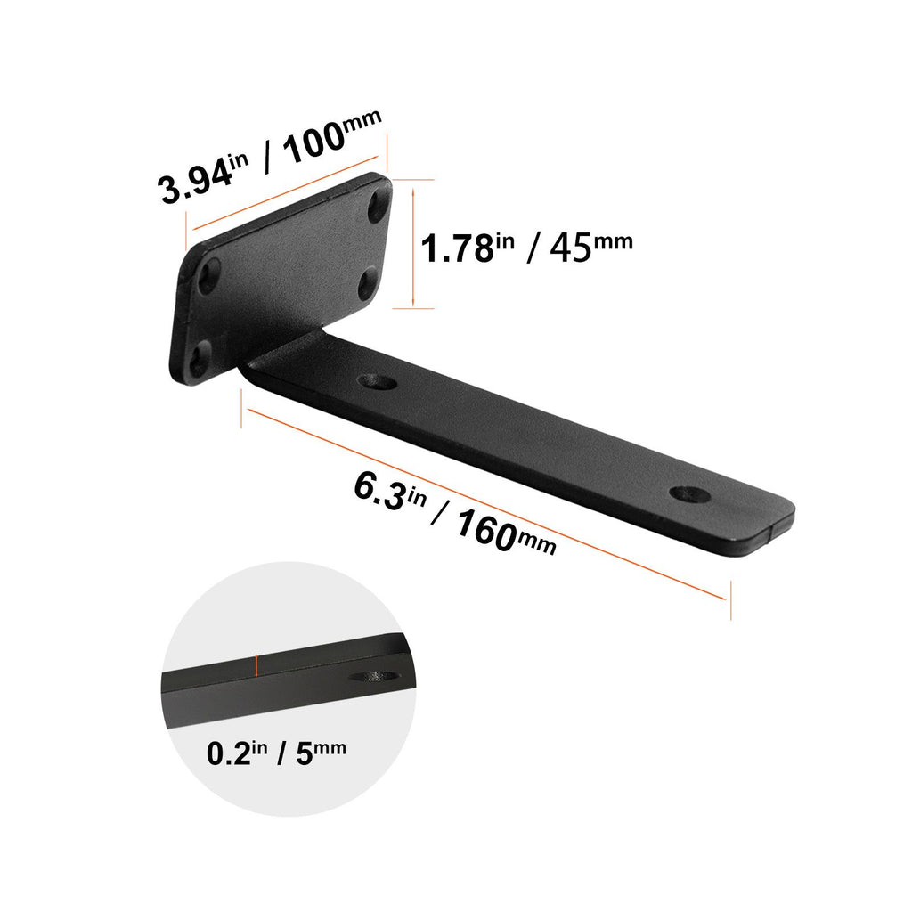 practical Floating Shelf Brackets, Capacity, Matte Black, 6-Pack