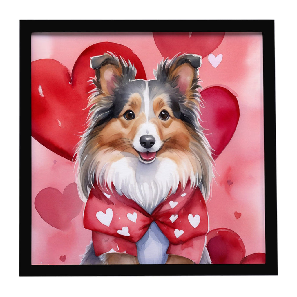 Sheltie My Valentine Framed Wall Art