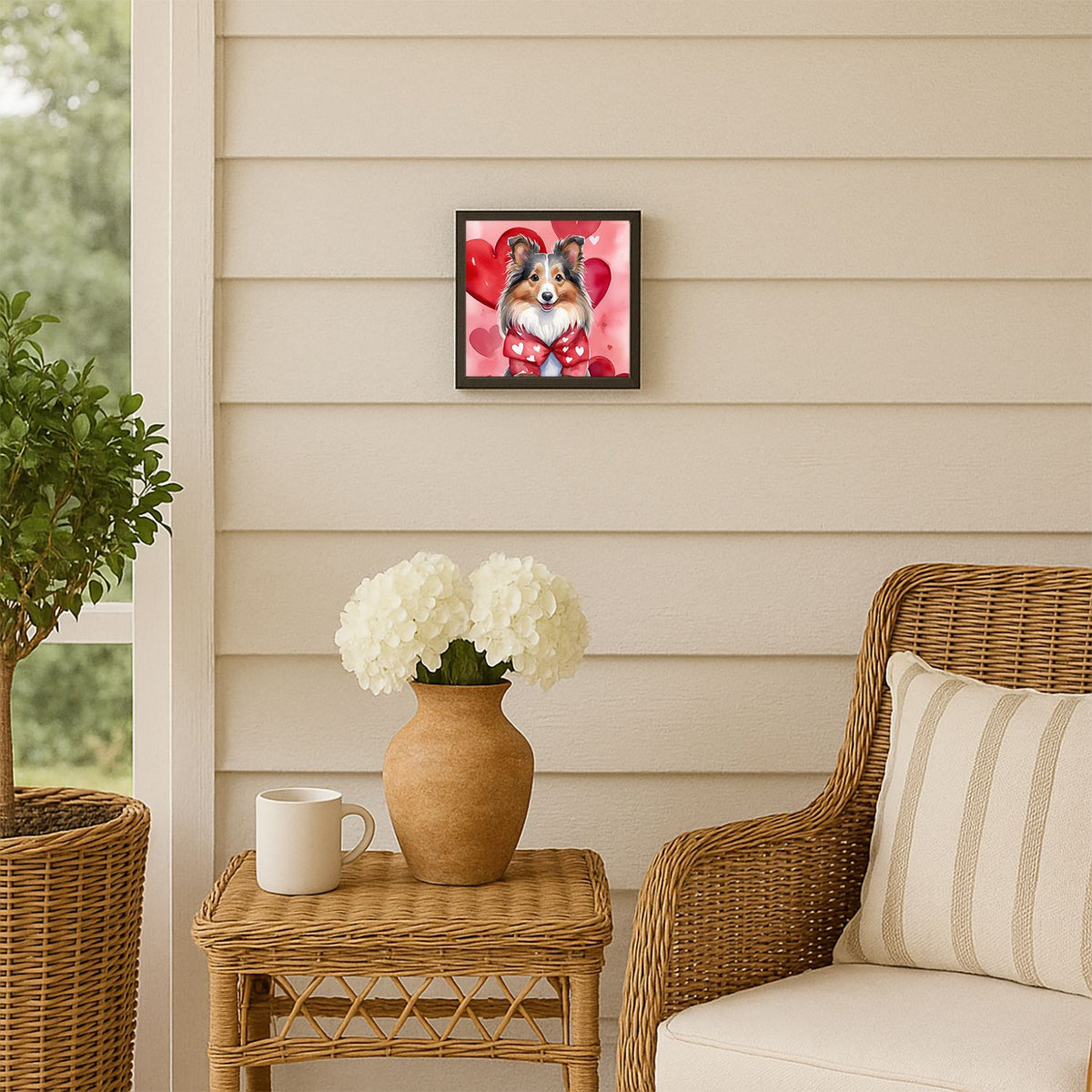 Sheltie My Valentine Framed Wall Art