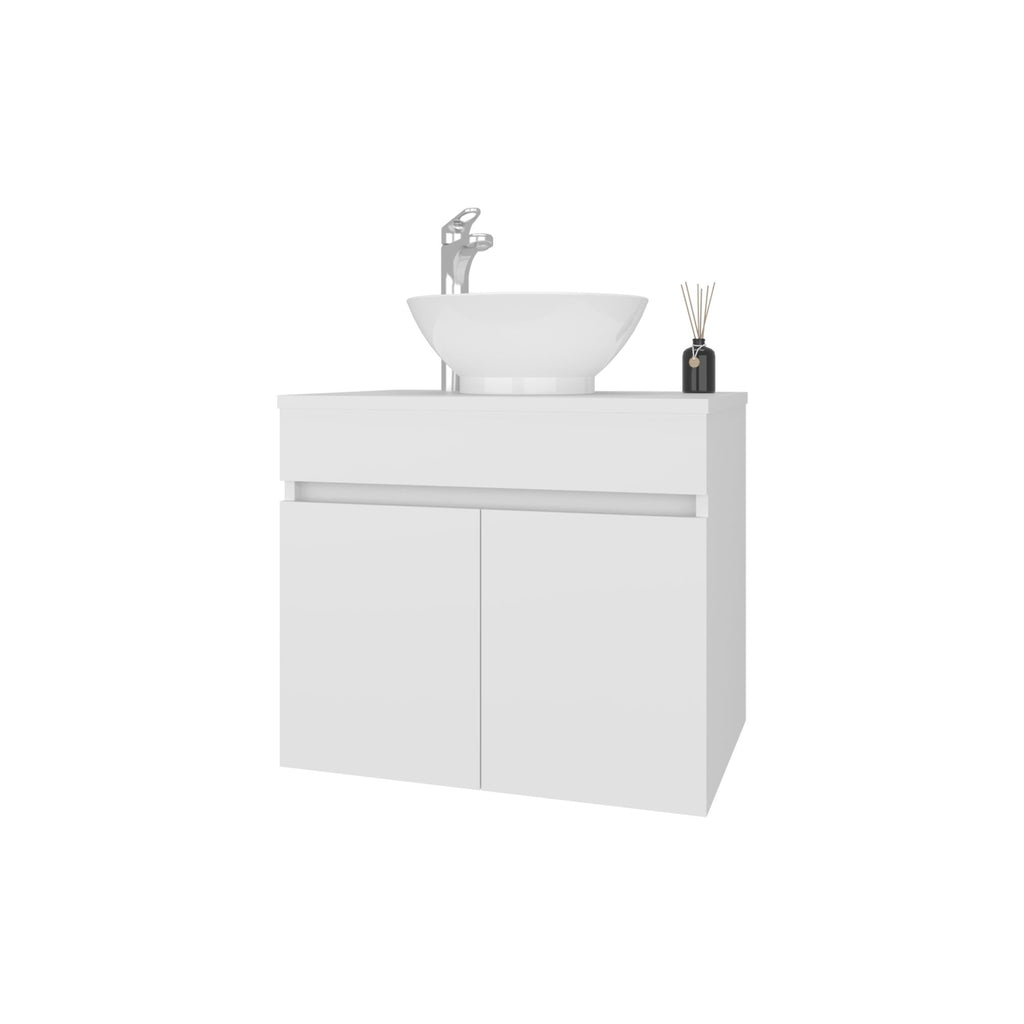 Sheridan White Bathroom Vanity with Sink and Concealed Storage