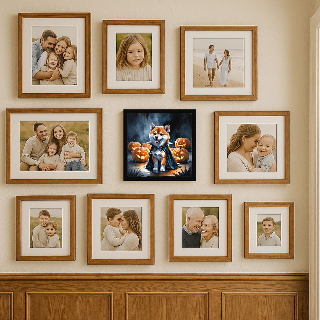 Shiba Inu Puppy Halloween Framed Wall Art