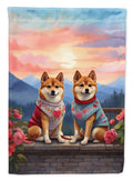 Shiba Inu Two Hearts Double-Sided House Flag