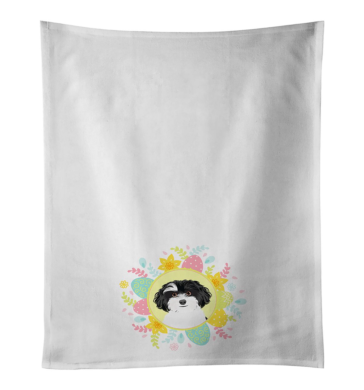 Black-and-White Shih Tzu Easter Kitchen Towel Set