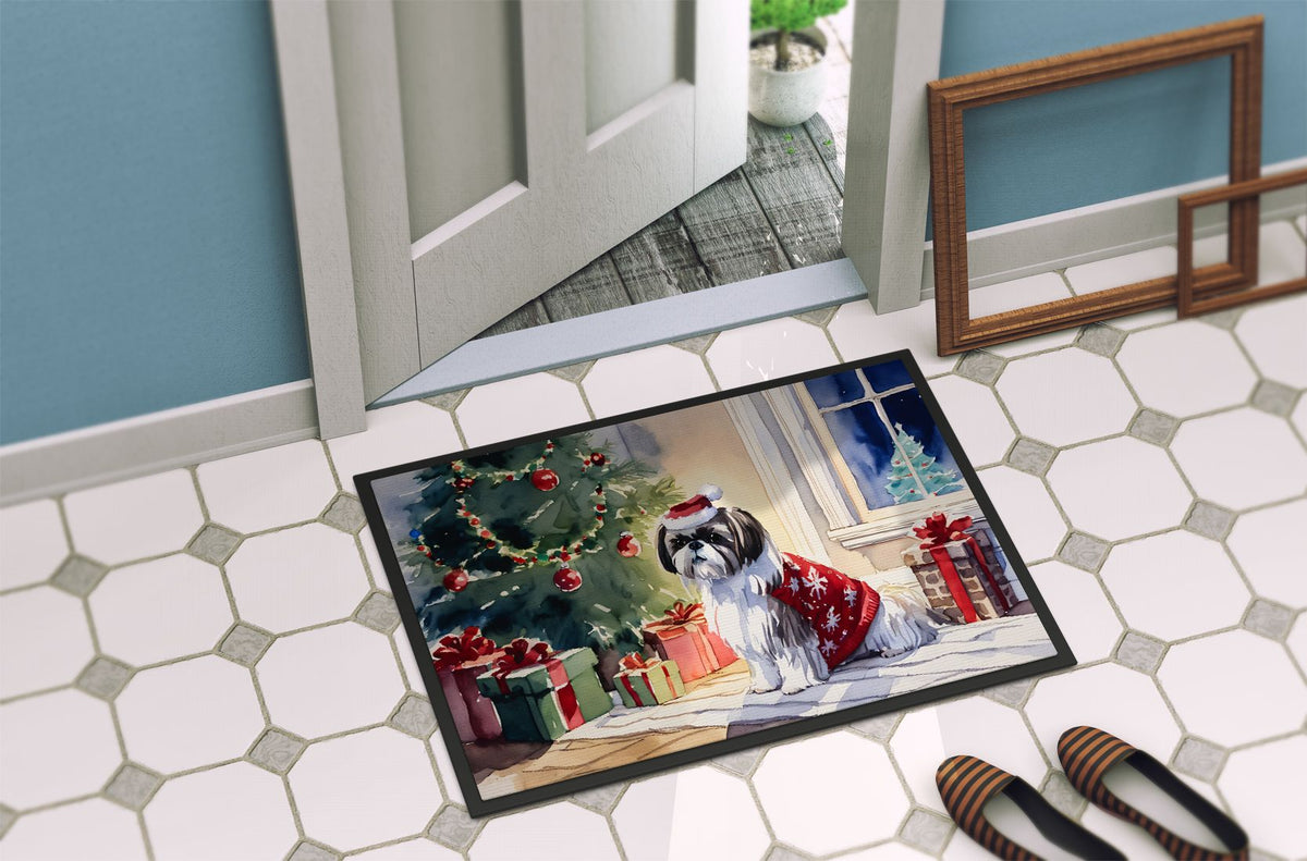 Shih Tzu Cozy Christmas Indoor Outdoor Doormat