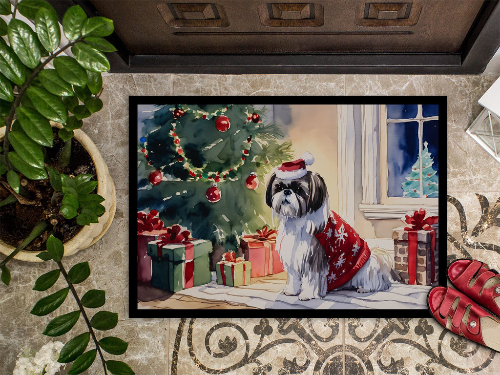 Shih Tzu Cozy Christmas Indoor Outdoor Doormat