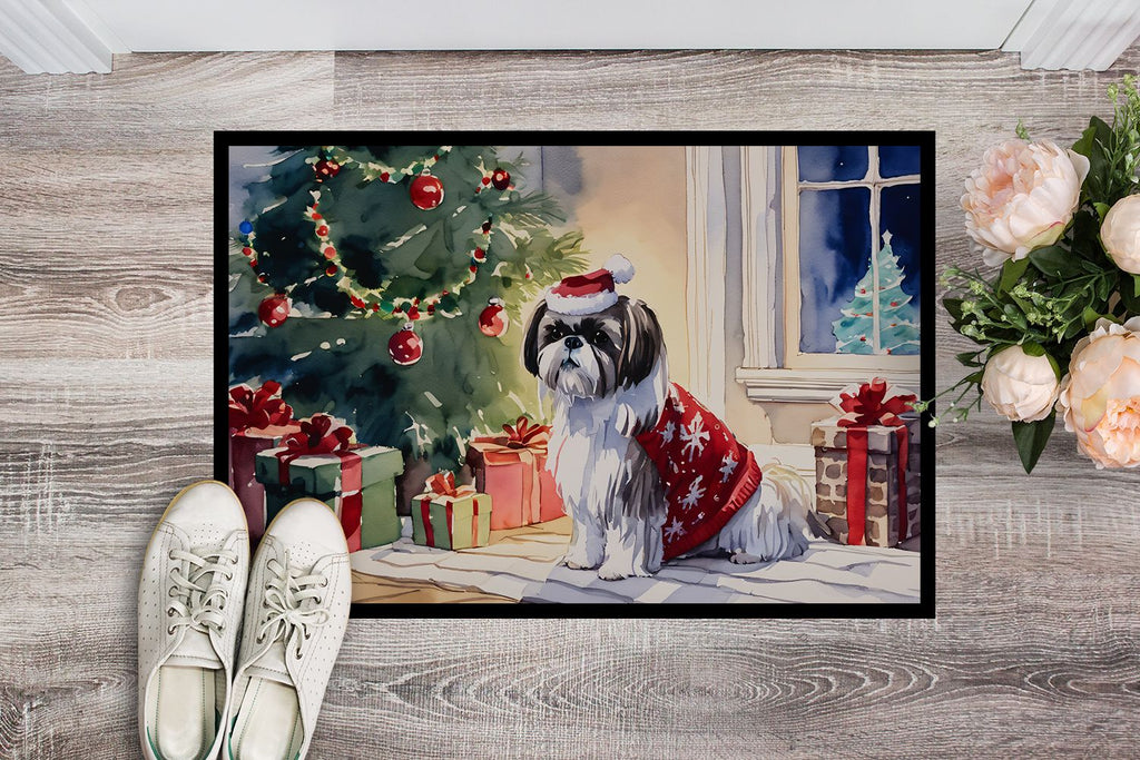 Shih Tzu Cozy Christmas Indoor Outdoor Doormat