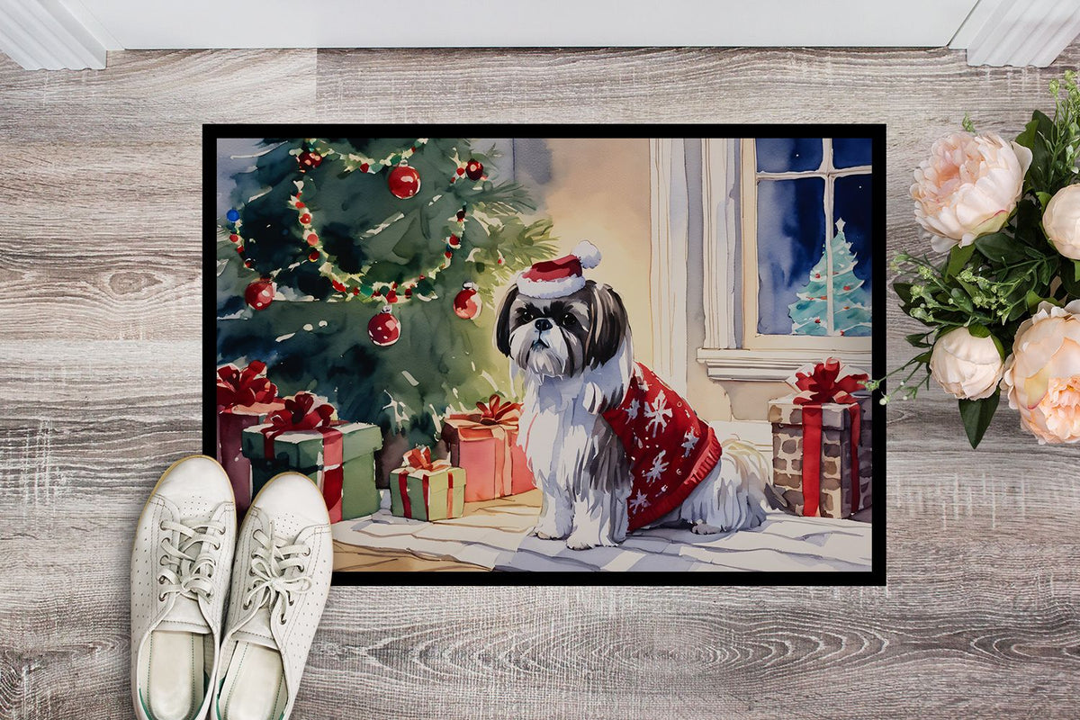 Shih Tzu Cozy Christmas Indoor Outdoor Doormat