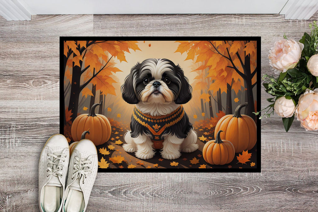 Shih Tzu Fall Artwork Indoor-Outdoor Doormat