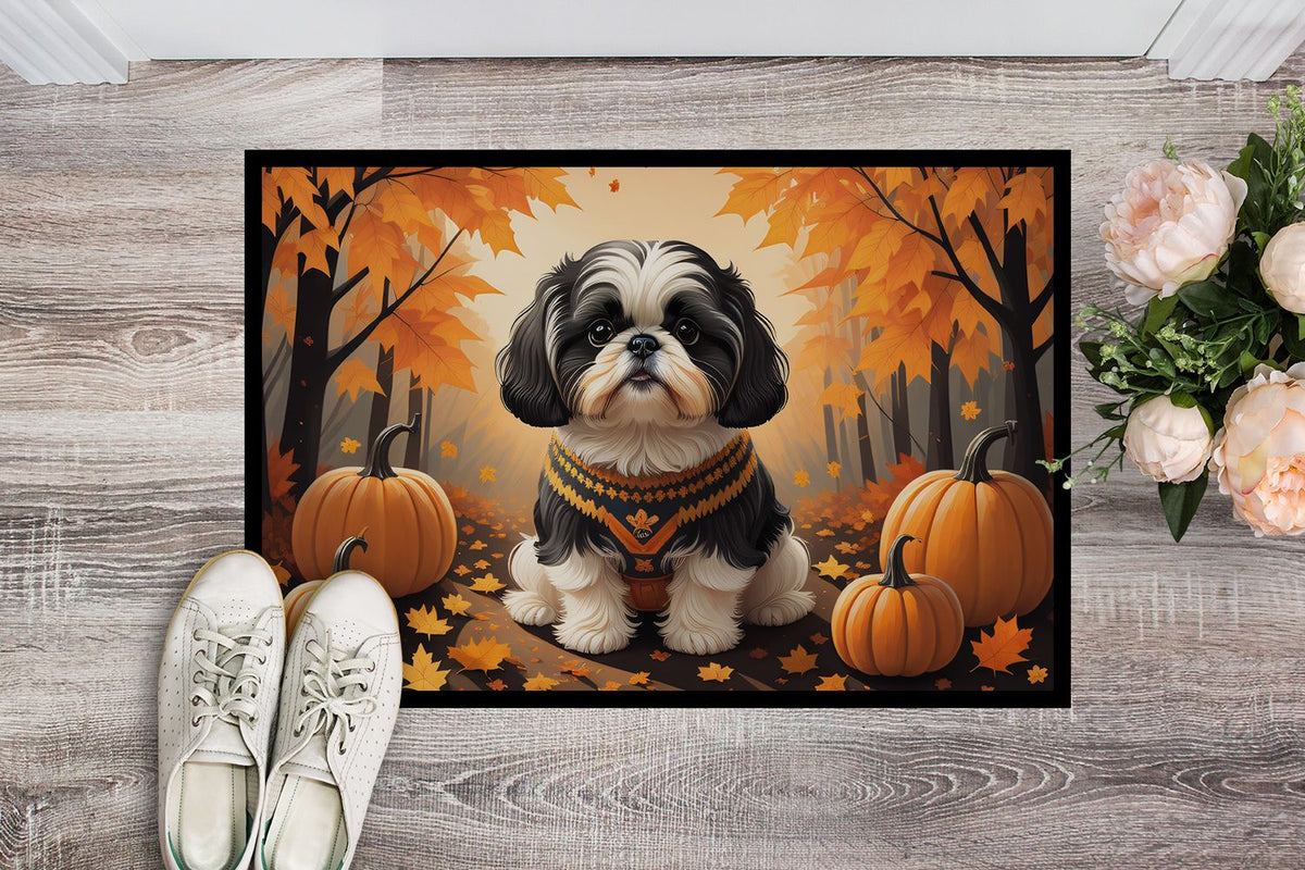 Shih Tzu Fall Artwork Indoor-Outdoor Doormat