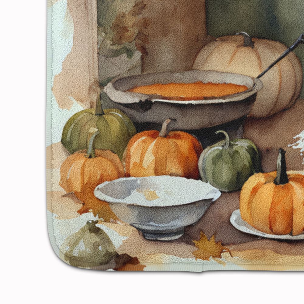 Shih Tzu Fall Pumpkins Cushioned Kitchen Mat