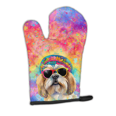 Shih Tzu Hippie Dawg Oven Mitt Heat Resistant Thick Oven Mitt for Hot Pans and Oven, Kitchen Mitt Pr