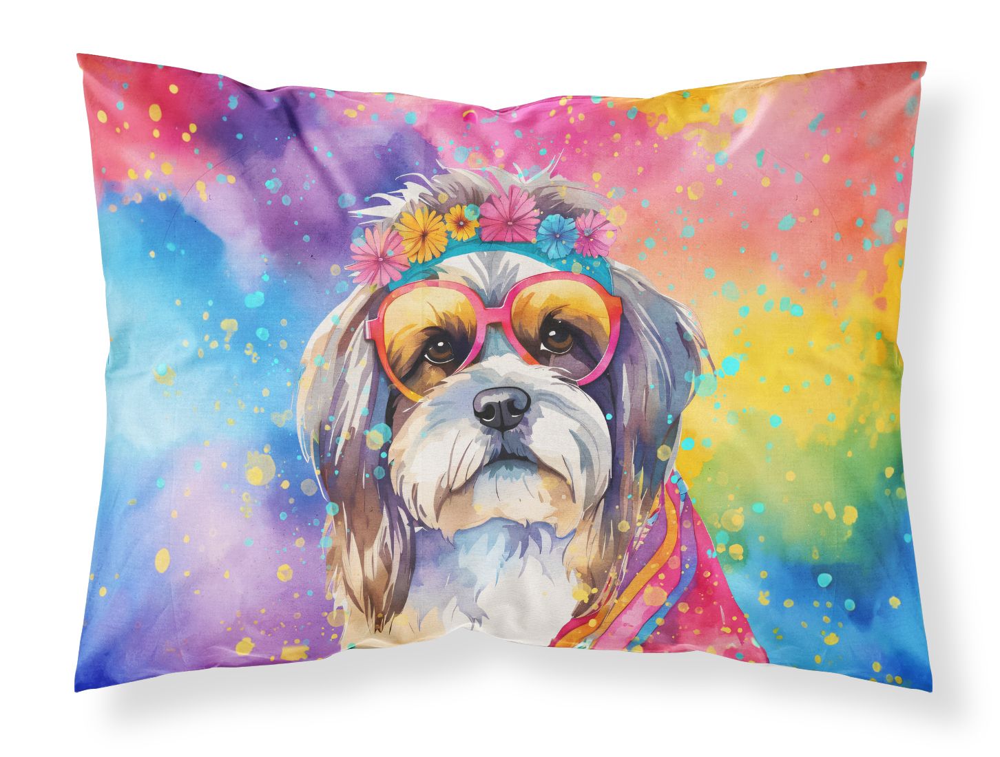Shih Tzu Hippie Dawg Decorative Pillowcase