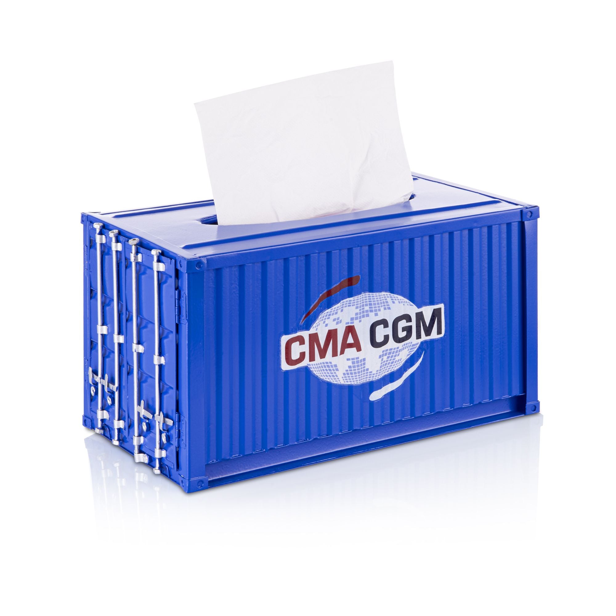 Blue Shipping Container Style Tissue Box